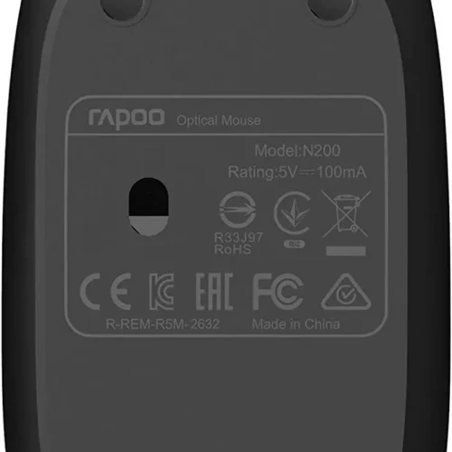 اشتري ماوس Rapoo N200 السلكي المكتبي بمستشعر 1600DPI وتصميم مريح لليدين. ماوس عملي واعتمادي للكمبيوتر واللابتوب بأفضل سعر في مصر مع توصيل سريع.