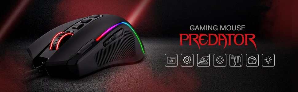 REDRAGON M612 PREDATOR RGB Gaming Mouse Up to 8,000 DPI Optical Sensor 11 Programmable Buttons ماوس جيمينج ريدراجون مستشعر ٨٠٠٠ دي بي آي و ١١ زرار 7 ماوس جيمينج ريدراجون مستشعر ٨٠٠٠ دي بي آي و ١١ زرار
