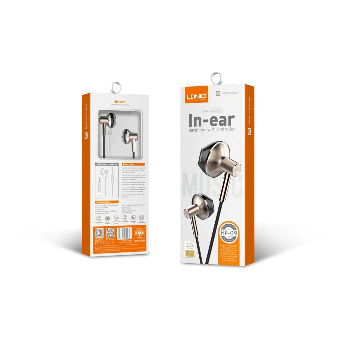 LDNIO HP09 Premuim Aluminium Finish Earphone Wired Stereo Headset In Ear سماعة أذن سلكية مصنوعة من الألمنيوم فاخرة 10 اشترِ سماعة LDNIO HP09 سلكية مصنوعة من الألمنيوم بمصر. صوت استيريو نقي، ميكروفون HD، كابل TPE، وتصميم فاخر بأفضل سعر من KCS Store.