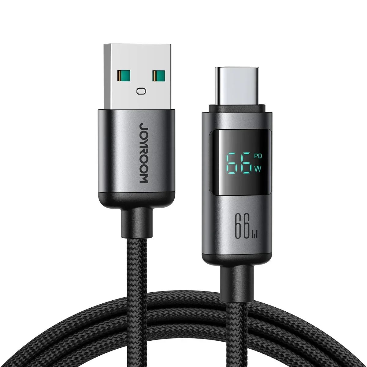 JOYROOM S-A16 Pro Prism Series 66W USB-A to USB-C Cable with Wattage Display 1.2m كابل شحن تايب سي ٦٦ واط بشاشة لعرض القدرة 1 اشترِ كابل Joyroom S-A16 Pro بقدرة 66W في مصر. شاشة رقمية لعرض الواط، نقل بيانات 480Mbps، ونايلون مضفر 1.2m بأفضل سعر من KCS Store.