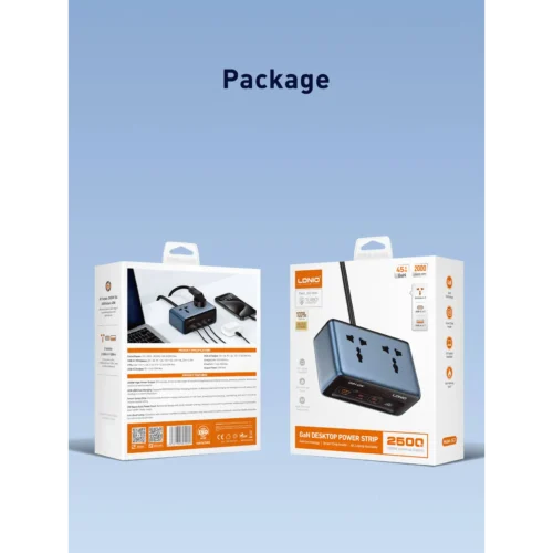 اشترِ مشترك LDNIO SC1 شاحن GaN 45W بمصر. 2 مقبس AC و3 منافذ USB/C وشاشة رقمية ليد لمراقبة الطاقة، وسعة 2500W بأفضل سعر من KCS Store.