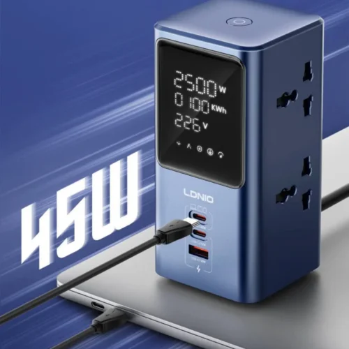 اشترِ مشترك LDNIO SC2 شاحن 45W بمصر. مقابس AC عالمية و3 منافذ USB/C وشاشة رقمية ليد لمراقبة الطاقة وسعة 2500W بأفضل سعر من KCS Store.