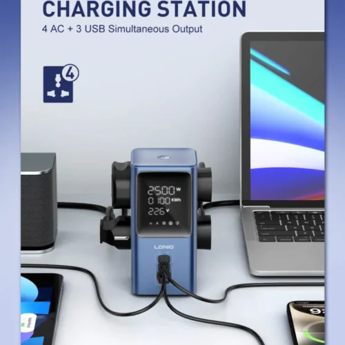 اشترِ مشترك LDNIO SC2 شاحن 45W بمصر. مقابس AC عالمية و3 منافذ USB/C وشاشة رقمية ليد لمراقبة الطاقة وسعة 2500W بأفضل سعر من KCS Store.