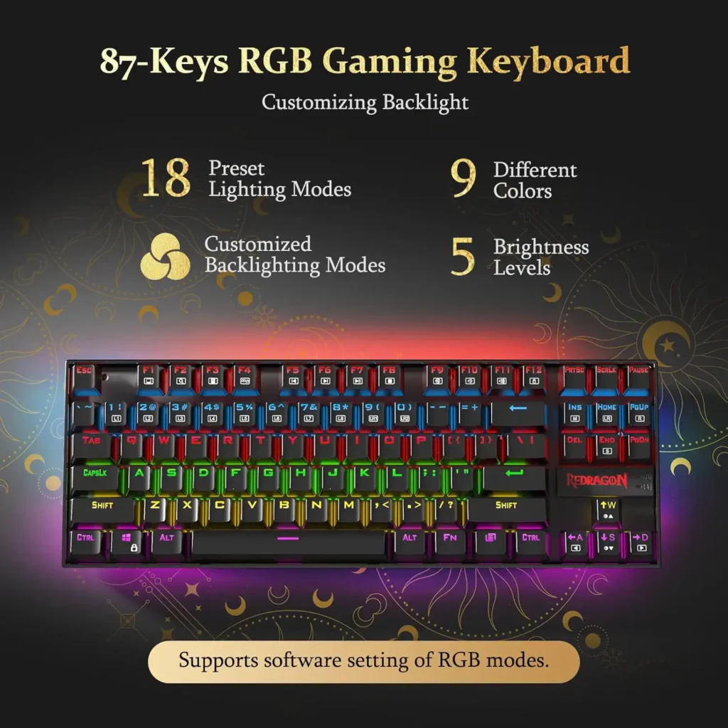 Redragon Kumara Rainbow K552E 60% Wired Mechanical Gaming Keyboard Blue Switch كيبورد جيمنج ميكانيكال بلو سويتش مقاس ٦٠% 14 اشتري كيبورد Redragon Kumara K552E الميكانيكال ببلو سويتش ودعم اللغة العربية بأفضل سعر في مصر. تصميم TKL متين مع إضاءة Rainbow رائعة للجيمينج.