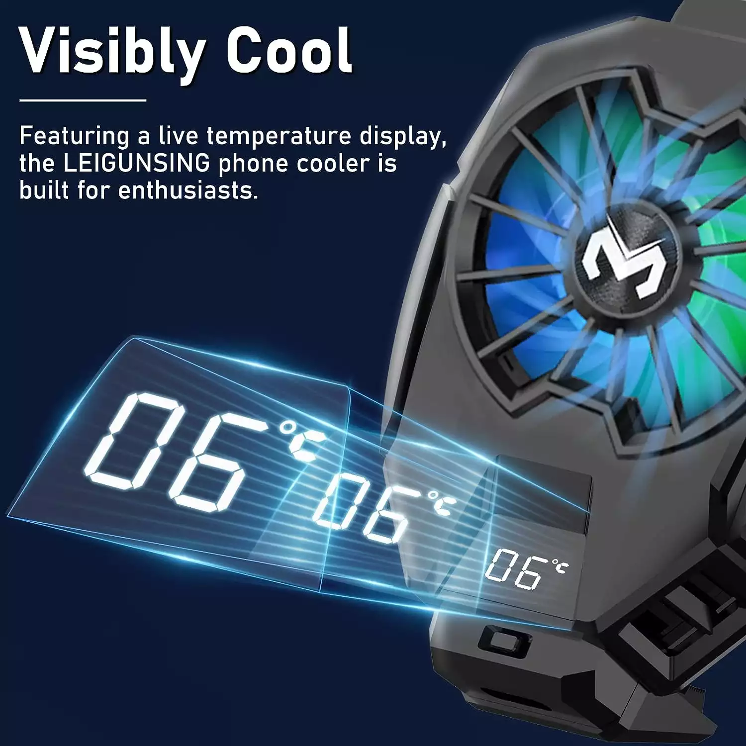 MEMO DL05 Phone Cooler Cellphone Radiator with Dual Semi-Conductor Cooling Chip مبرد موبايل و هواتف محمولة بشريحة تبريد و شاشة لعرض الحرارة 13 اشتري مبرد هواتف MEMO DL05 للتبريد السريع بشريحة سيمي كونداكتور وشاشة عرض الحرارة وإضاءة RGB. أفضل مبرد موبايل أندرويد وآيفون بأفضل سعر في مصر.