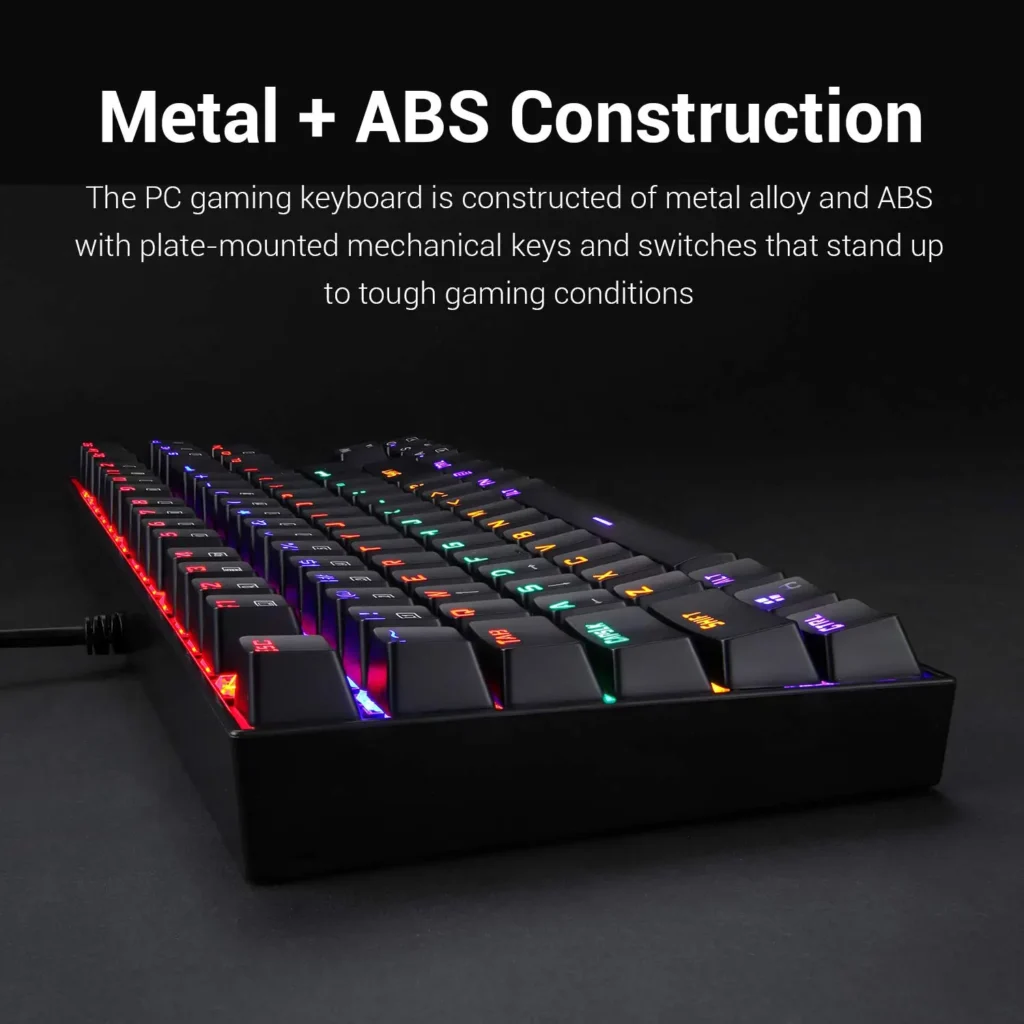 Redragon Kumara Rainbow K552E 60% Wired Mechanical Gaming Keyboard Blue Switch كيبورد جيمنج ميكانيكال بلو سويتش مقاس ٦٠% 13 اشتري كيبورد Redragon Kumara K552E الميكانيكال ببلو سويتش ودعم اللغة العربية بأفضل سعر في مصر. تصميم TKL متين مع إضاءة Rainbow رائعة للجيمينج.