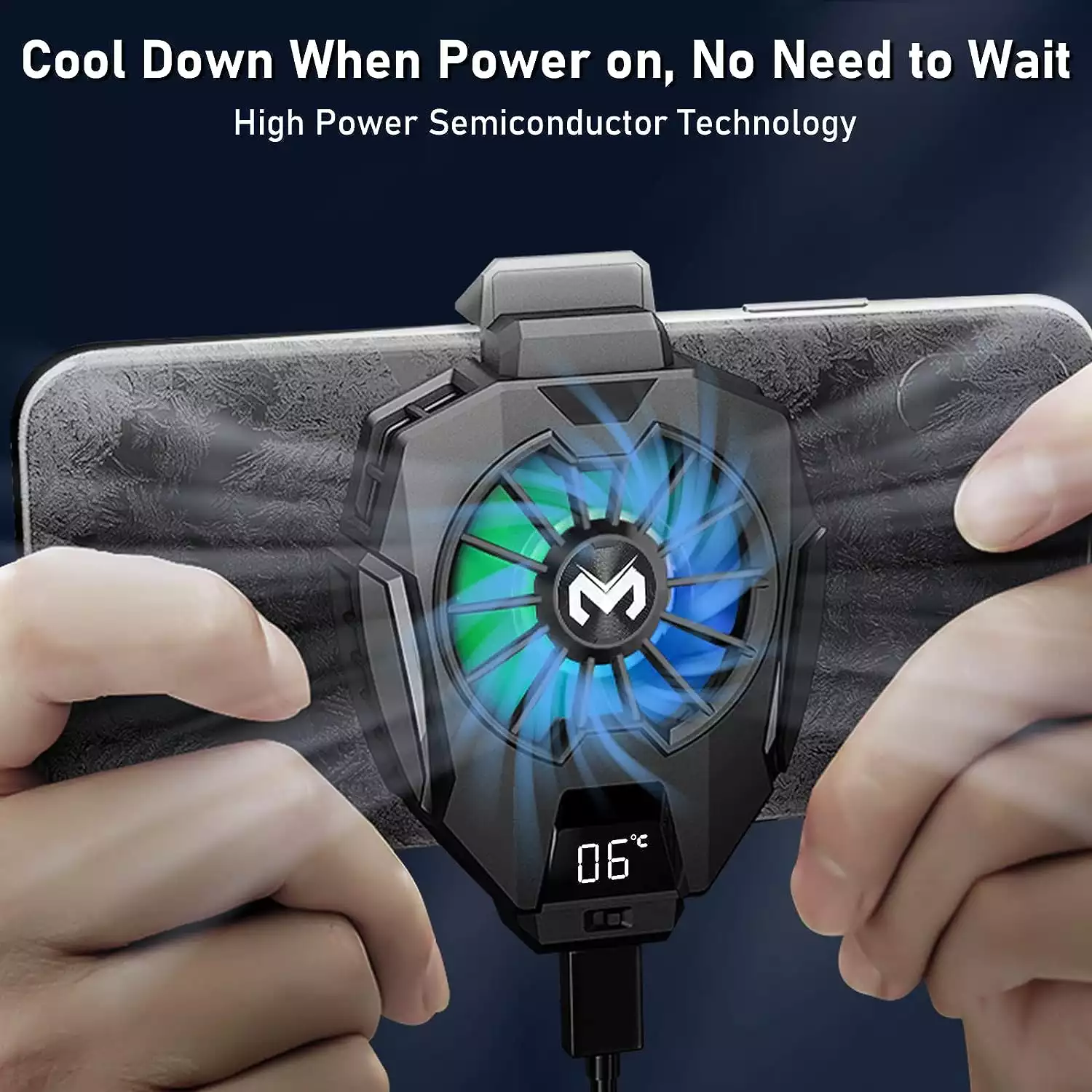 MEMO DL05 Phone Cooler Cellphone Radiator with Dual Semi-Conductor Cooling Chip مبرد موبايل و هواتف محمولة بشريحة تبريد و شاشة لعرض الحرارة 12 اشتري مبرد هواتف MEMO DL05 للتبريد السريع بشريحة سيمي كونداكتور وشاشة عرض الحرارة وإضاءة RGB. أفضل مبرد موبايل أندرويد وآيفون بأفضل سعر في مصر.