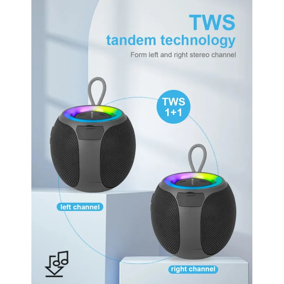 KISONLI G16 RGB Portable Speaker 8W Bluetooth Audio FM TF TWS Hands-Free Call Type-C Charging 1800mAh Battery سماعة بلوتوث محمولة ٨ واط كيسونلي 4 اشترِ سماعة KISONLI G16 RGB بـ 8W بمصر. دعم Bluetooth, FM, TF, TWS وشحن Type-C وبطارية 1800mAh بأفضل سعر من KCS Store