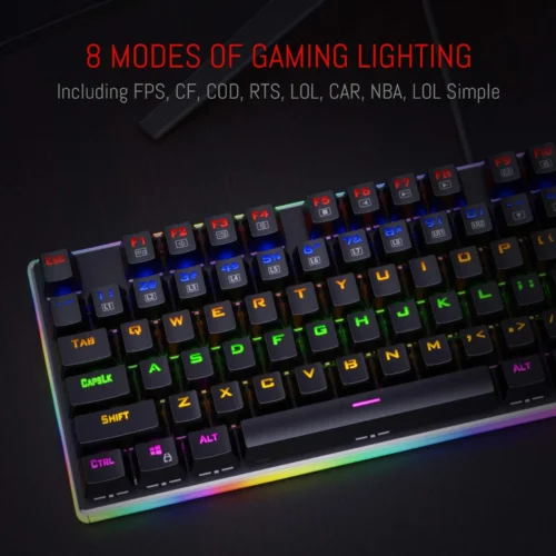 اشتري كيبورد Redragon K577R KALI الميكانيكال بسويتش أحمر صامت ودعم اللغة العربية بأفضل سعر في مصر. هيكل ألومنيوم وإضاءة Rainbow للجيمينج والعمل.
