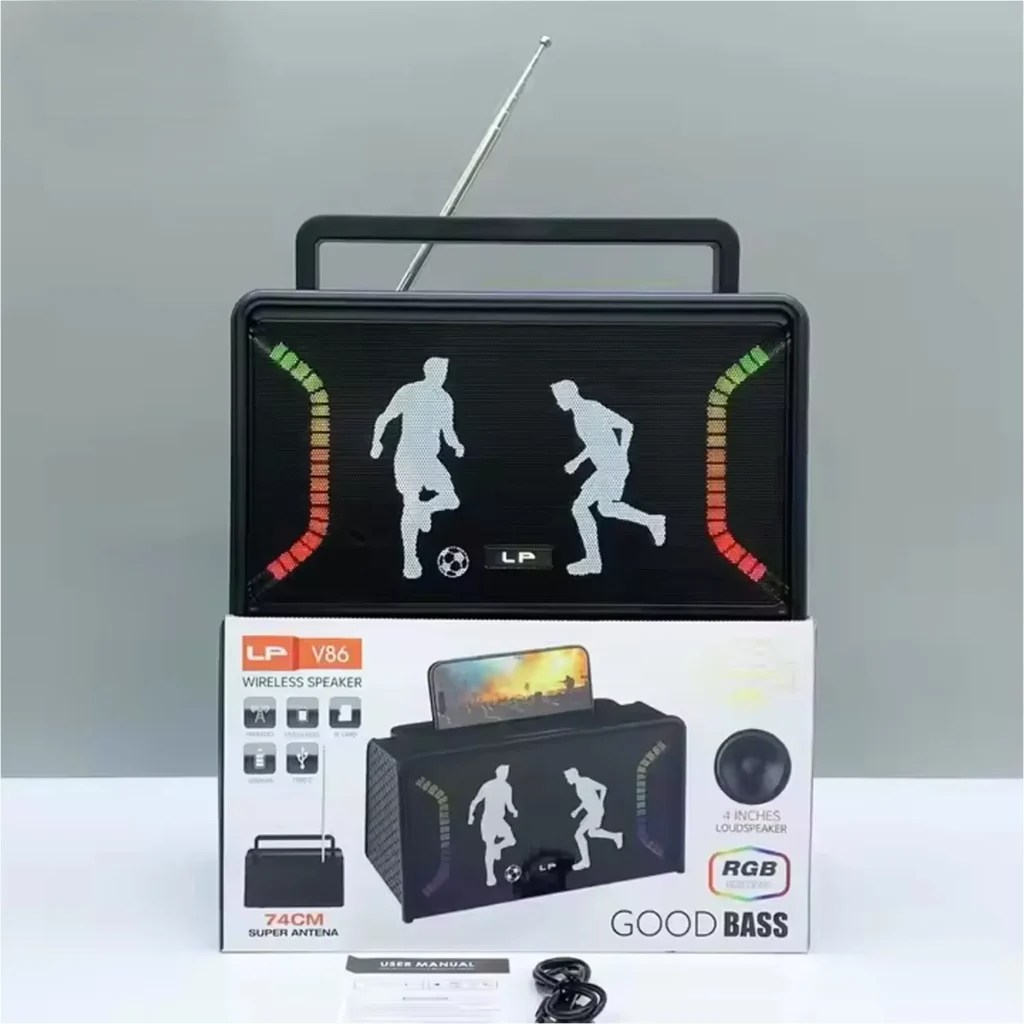 اشترِ سماعة صب LP-V86 MINI RGB الأصلية بمصر. صوت ستيريو قوي، إضاءة RGB مبهجة، بطارية 1800mAh ودعم USB وTF Card بأفضل سعر من KCS Store.