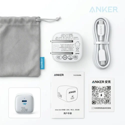 اشترِ شاحن Anker Zolo 30W GaN بمصر. شواحن انكر أصلية مع كابل Type-C لشحن آيفون وسامسونج بسرعة وأمان مع ضمان الأصالة بالسيريال من KCS Store.