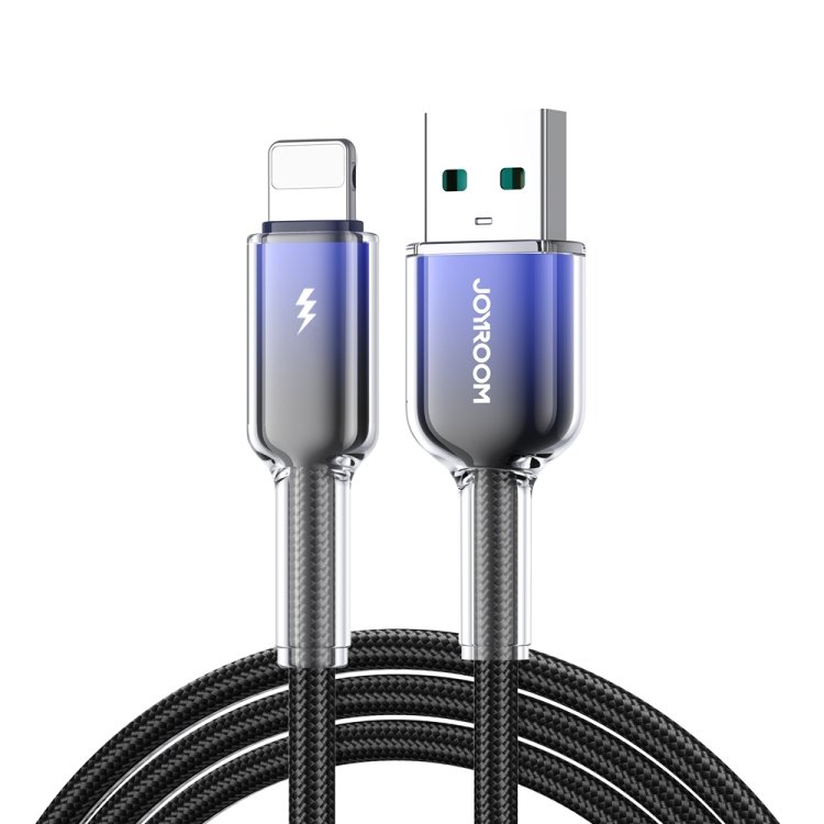 JOYROOM S-A42 Crystal Clear Series 3A Fast Charging Data Cable USB to Lightning Cable Length 1.2m كابل شحن آيفون كابل مضفر فائق الجودة 6 اشترِ كابل Joyroom S-A42 للايفون بمصر. شحن سريع 3A، قدرة PD 30W، جديلة نايلون متينة بطول 1.2m وحماية ضد القطع بأفضل سعر من KCS Store.