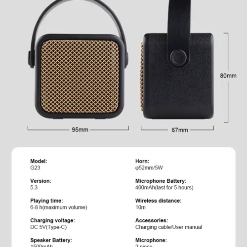 اشترِ سماعة كاريوكي Kisonli G23 بـ 2 ميكروفون وايرلس وبطارية 1500mAh بمصر. دعم Bluetooth وType-C ومؤثرات صوتية ممتعة بأفضل سعر من KCS Store.