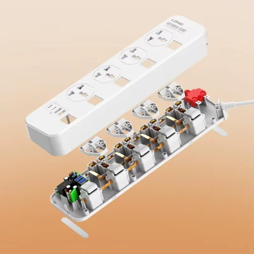 اشترِ مشترك LDNIO SC4408C بـ 4 منافذ AC و4 منافذ USB شحن سريع 20W. كابل 2 متر ومفاتيح مستقلة وبنية مقاومة للحريق بأفضل سعر في مصر من KCS Store.