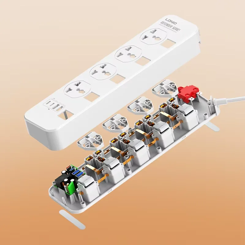 LDNIO SC4408C Extension Power Socket 4AC 2USB+2USB-C Power Strip مشترك كهرباء (4 مقابس تيار متردد + منفذي USB + منفذي USB-C) 2 اشترِ مشترك LDNIO SC4408C بـ 4 منافذ AC و4 منافذ USB شحن سريع 20W. كابل 2 متر ومفاتيح مستقلة وبنية مقاومة للحريق بأفضل سعر في مصر من KCS Store.