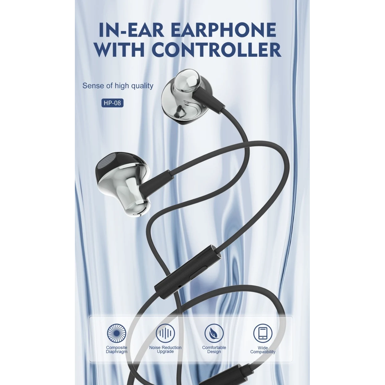 LDNIO HP08 Wired Stereo Metal Crafted Earphone In Ear Headset سماعة أذن سلكية مصنوعة من المعدن بنقاء صوت و مايك فائق الجودة 8 اشترِ سماعة LDNIO HP08 السلكية المعدنية بمصر. صوت استيريو نقي، ميكروفون عالي الدقة، كابل TPE مقاوم للقطع، وتصميم فاخر بأفضل سعر من KCS Store.