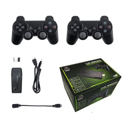 اشتري جهاز الألعاب المريح M8 Lite Game Stick بدقة 4K مع ذراعين بلايستيشن وايرلس ومساحة 16GB. استرجع ذكريات ألعاب PS1، Atari، وSega بأفضل سعر وأعلى توفير في مصر!