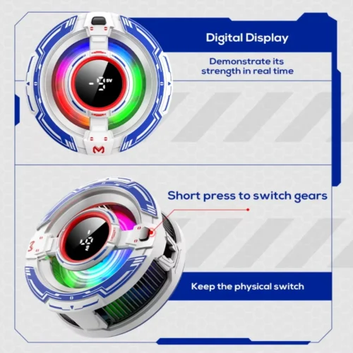 اشتري مبرد هواتف MEMO CX16 للتبريد السريع بشاشة حرارة وإضاءة RGB وتثبيت مغناطيسي وررأس كليب. خيار الموبايل للجيمينج بسعر مميز وتوصيل سريع في مصر.
