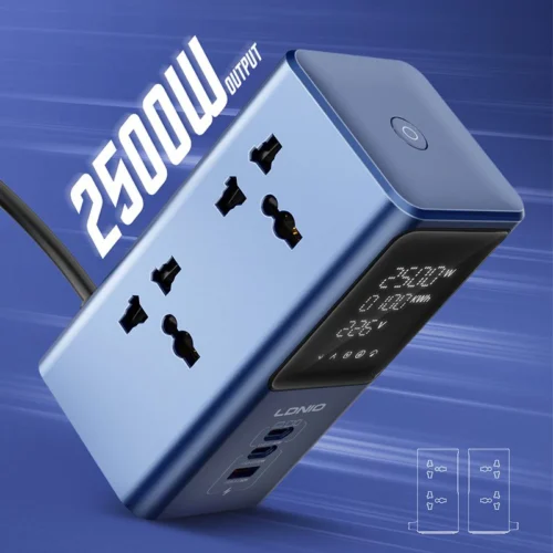 اشترِ مشترك LDNIO SC2 شاحن 45W بمصر. مقابس AC عالمية و3 منافذ USB/C وشاشة رقمية ليد لمراقبة الطاقة وسعة 2500W بأفضل سعر من KCS Store.
