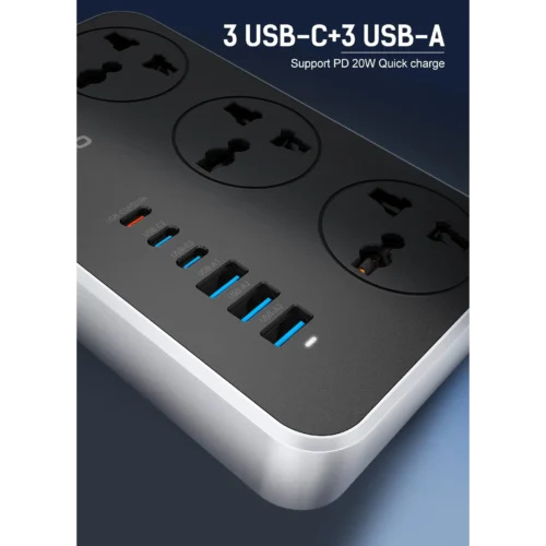 اشترِ مشترك LDNIO SC3604C شاحن GaN 45W بمصر. 2 مقبس AC و3 منافذ USB/C ة 2500W بأفضل سعر من KCS Store.