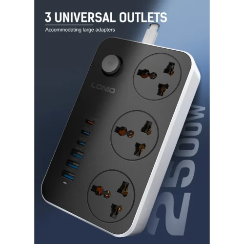 اشترِ مشترك LDNIO SC3604C شاحن GaN 45W بمصر. 2 مقبس AC و3 منافذ USB/C ة 2500W بأفضل سعر من KCS Store.