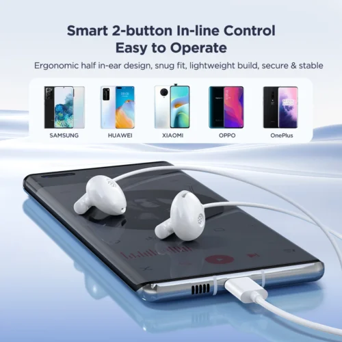 اشترِ سماعة جوي روم JOYROOM JR-EC05 Type-C سلكية بمصر. صوت HiFi نقي، مشغل 14.2mm، ميكروفون مكالمات دقيق، وكابل TPE 1.2m بأفضل سعر من KCS Store.