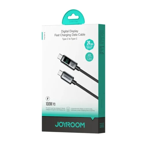 اشترِ كابل Joyroom S-A16 Pro بقدرة 100W تايب سي بمصر. شاشة رقمية لعرض الواط، نقل بيانات 480Mbps، ونايلون مضفر 1.2m بأفضل سعر من KCS Store.