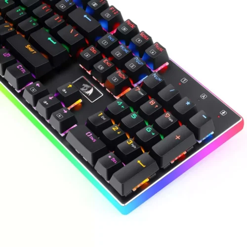 اشتري كيبورد Redragon K577R KALI الميكانيكال بسويتش أحمر صامت ودعم اللغة العربية بأفضل سعر في مصر. هيكل ألومنيوم وإضاءة Rainbow للجيمينج والعمل.
