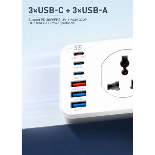 اشترِ مشترك LDNIO SC10610C بمصر. 10 مقابس AC عالمية، 6 منافذ USB بحماية 2500W وشحن سريع 33W PD بأفضل سعر من KCS Store.