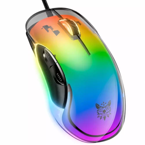 اشتري ماوس Onikuma CW925 الجيمنج الشفاف بسنسور 12800DPI وإضاءة RGB. ماوس برمجة احترافي بـ 1000Hz Polling Rate بأفضل سعر في مصر مع توصيل سريع.