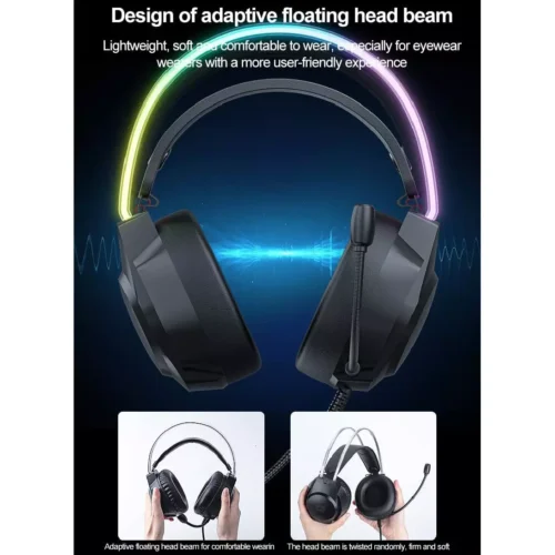 اشتري هيدفون Onikuma X26 الجيمنج بمحركات 50mm ومايك عازل للضوضاء وإضاءة RGB. السماعة المثالية للـ PC والكونسول بأفضل سعر في مصر مع توصيل سريع.