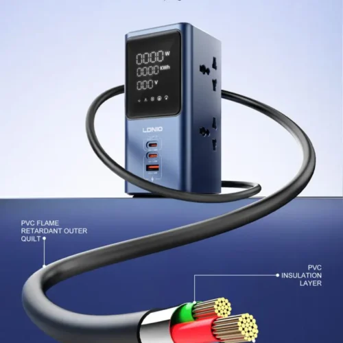 اشترِ مشترك LDNIO SC2 شاحن 45W بمصر. مقابس AC عالمية و3 منافذ USB/C وشاشة رقمية ليد لمراقبة الطاقة وسعة 2500W بأفضل سعر من KCS Store.