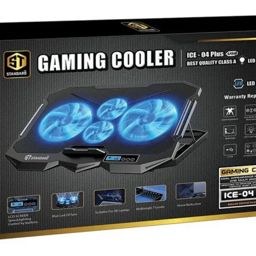 اشترِ ST Standard ICE-04 Plus بمصر. قاعدة تبريد لابتوب جيمينج بشاشة LCD، تحكم بالسرعات، 7 مستويات إمالة، وإضاءة LED بأفضل سعر من KCS Store.