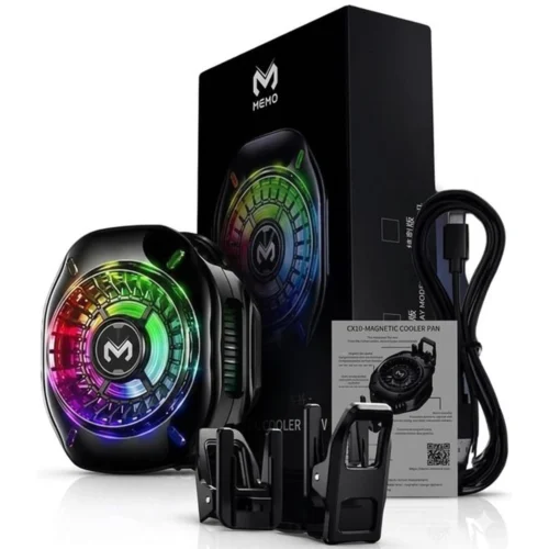 اشتري مبرد هواتف MEMO CX19 بقدرة تبريد جليدية أشباه موصلات وشاشة حرارة وإضاءة RGB وتثبيت مغناطيسي + كليب. أفضل مبرد للجيمينج بسعر ممتاز وتوصيل سريع في مصر.