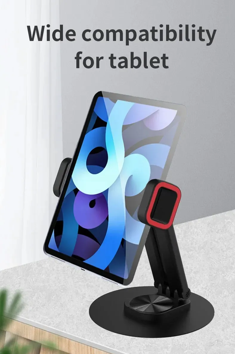 JMARY MK-63 Rotating 360 Degree Foldable Desktop Stand Holder for Phone/Tablet ستاند تابلت و موبايل مكتبي قابل للدوران ٣٦٠ درجة 5 اشترِ ستاند Jmary MK-63 بمصر. حامل مكتبي للموبايل والتابلت يدور 360 درجة، قابل للطي، مصنوع من المعدن وABS، بتعديل مرن لـ 14-23.8 سم بأفضل سعر من KCS Store.