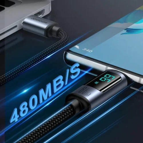اشترِ كابل Joyroom S-A16 Pro بقدرة 66W في مصر. شاشة رقمية لعرض الواط، نقل بيانات 480Mbps، ونايلون مضفر 1.2m بأفضل سعر من KCS Store.