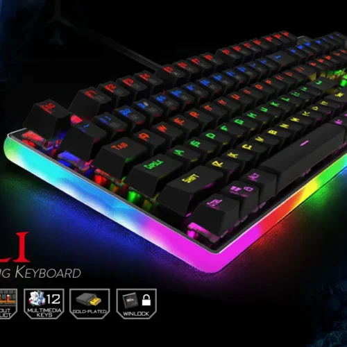 اشتري كيبورد Redragon K577R KALI الميكانيكال بسويتش أحمر صامت ودعم اللغة العربية بأفضل سعر في مصر. هيكل ألومنيوم وإضاءة Rainbow للجيمينج والعمل.