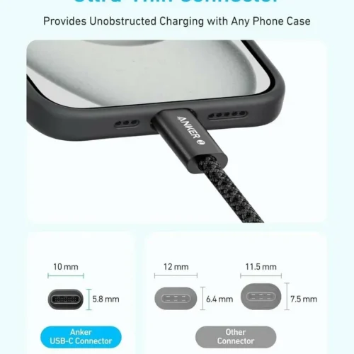 اشترِ كابل Anker Zolo A8060 الأصلي بقدرة 240W وطول 1.5 متر بمصر. شحن سريع للاب توب والموبايل، خامة مضادة للأتربة ومتانة عالية بأفضل سعر من KCS Store.