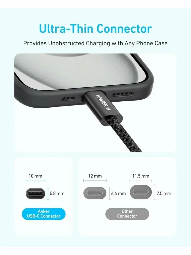 اشترِ كابل Anker Zolo A8060 الأصلي بقدرة 240W وطول 1.5 متر بمصر. شحن سريع للاب توب والموبايل، خامة مضادة للأتربة ومتانة عالية بأفضل سعر من KCS Store.