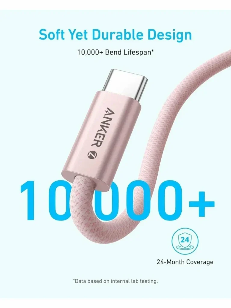 اشترِ كابل Anker Zolo A8060 الأصلي بقدرة 240W وطول 1.5 متر بمصر. شحن سريع للاب توب والموبايل، خامة مضادة للأتربة ومتانة عالية بأفضل سعر من KCS Store.