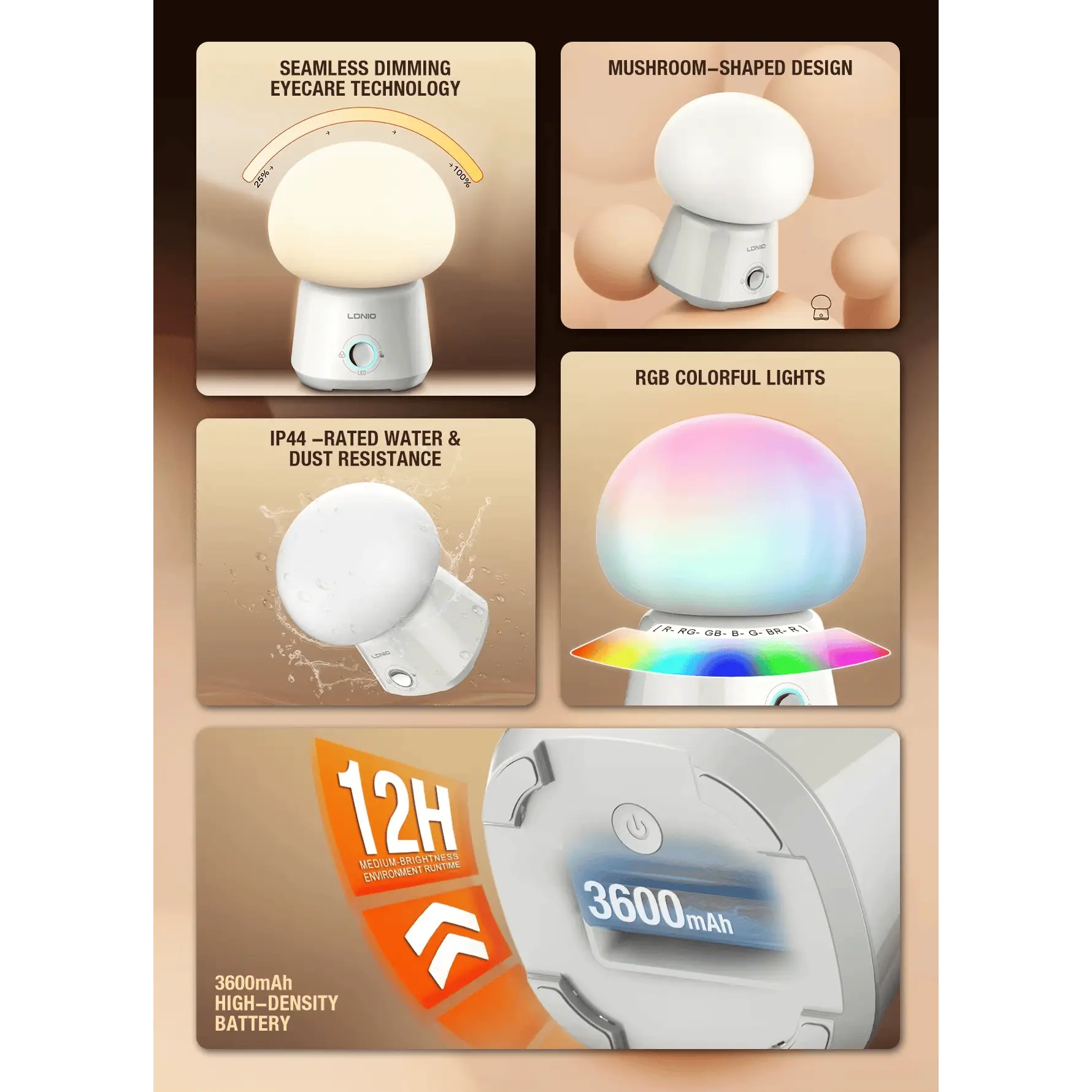 LDNIO Y4 Smart Desktop Night Light 3600mAh Multi Color Lighting Control At Your Fingertips مصباح ليلي ذكي للمكتب ببطارية بسعة ٣٦٠٠ مللي أمبير إضاءة متعددة الألوان وتحكم سهل بلمسة واحدة 4 اشترِ مصباح LDNIO Y4 الذكي بمصر. بطارية 3600mAh، إضاءة RGB متعددة الألوان، تحكم لمس مقاوم للماء وشحن USB-C بأفضل سعر من KCS Store