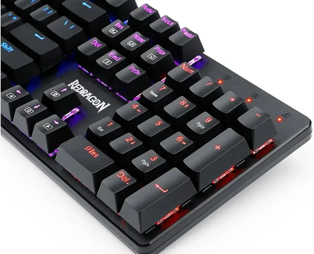 Redragon K608-R Valheim Rainbow USB Wired Blue Switch Mechanical Gaming Keyboard كيبورد جيمينج ميكانيكال سويتش أزرق ريدراجون 4 اشتري كيبورد جيمينج ميكانيكية Redragon K608-R Valheim بالحجم الكامل (104 زر). سويتش أزرق استجابة سريعة، إضاءة Rainbow، ودعم Hot-Swap. احصل عليها بأفضل سعر في مصر!