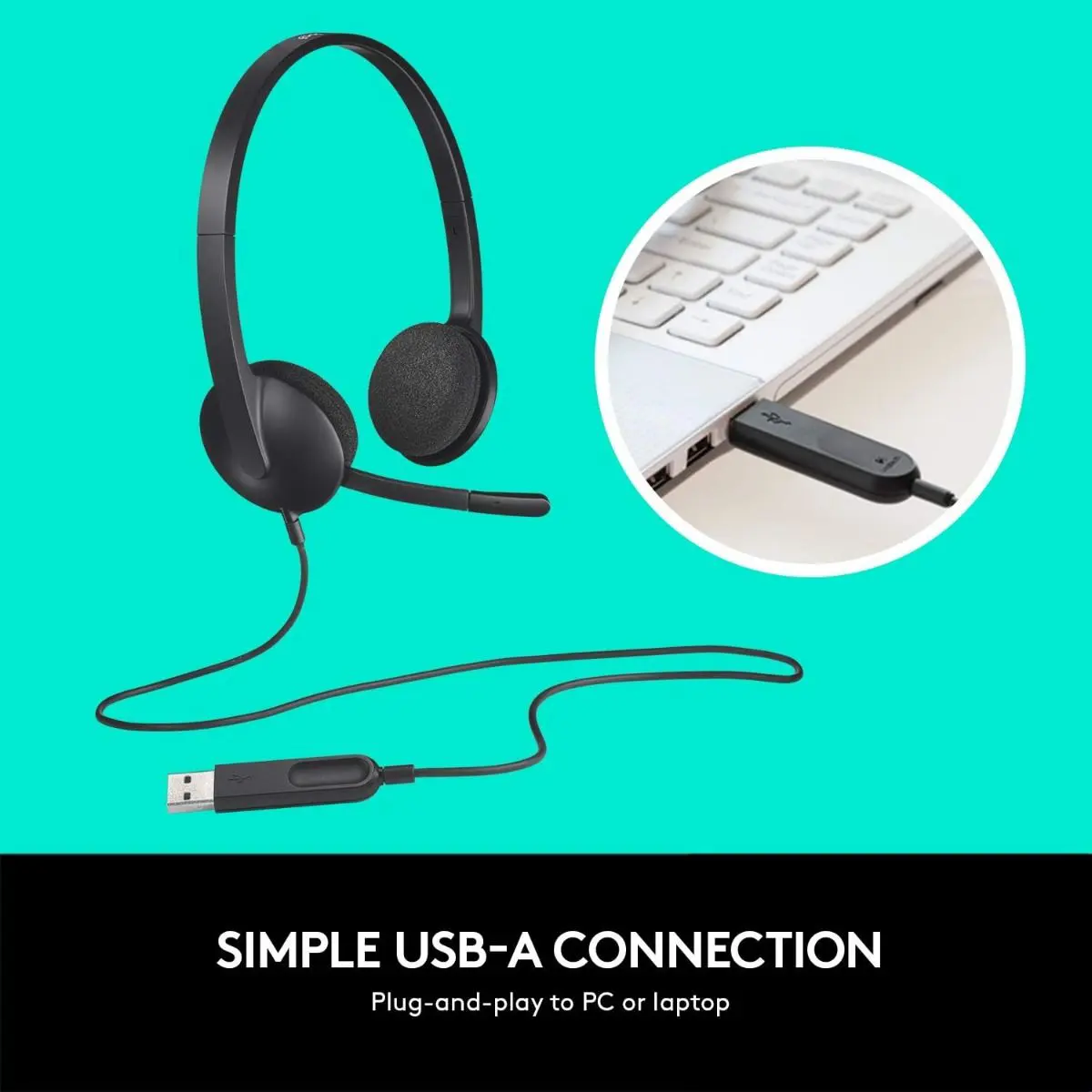 Logitech H340 USB Stereo with Noise Cancellation Computer Professional Headset سماعة هيدفون إحترافية بمايك بخاصية عزل ضوضاء مناسبة للمكاتب و الدراسه و المكالمات 8 اشتري سماعة Logitech H340 USB الأصلية بأفضل سعر في مصر. ممتازة للاجتماعات، العمل عن بعد، الدراسة، ومكالمات Call Center مع مايك بعزل الضوضاء وصوت رقمي نقي!