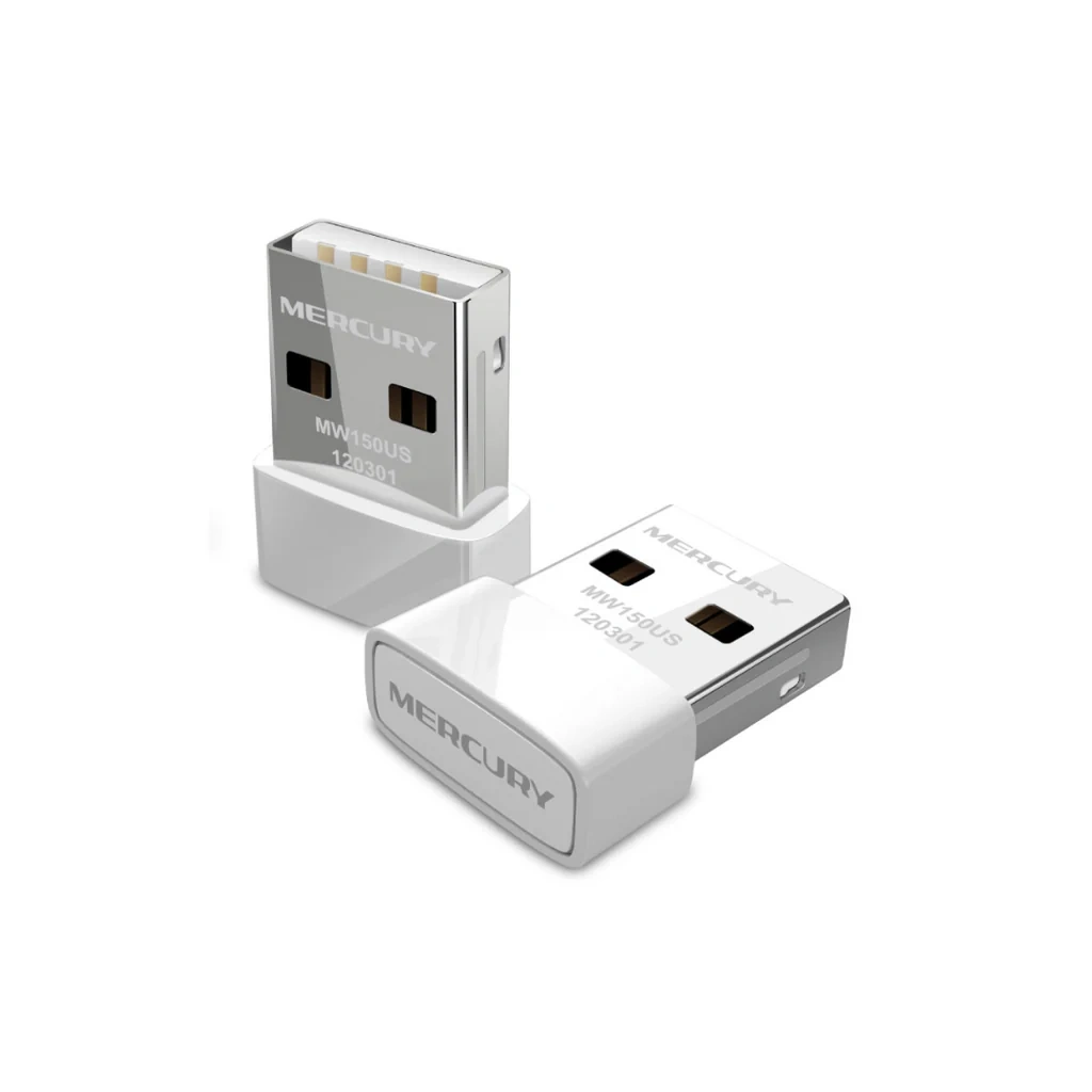 Mercusys MW150US Wireless USB Adapter 150Mbps يو اس بي واي فاي/دونجل واي فاي بسرعة ١٥٠ ميجا بايت فالثانية 1 اشتري دونجل واي فاي Mercusys MW150US بسرعة 150Mbps وحجم ميني نانو للكمبيوتر واللابتوب. حل سريع واقتصادي للاتصال بالإنترنت مع ضمان رسمي في مصر!