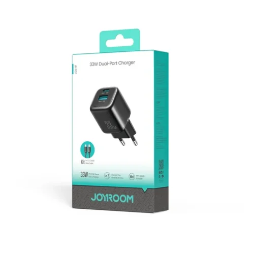 اشتري شاحن جويروم Joyroom JR-TG7 بقدرة 33 واط بمنفذين شحن سريع ومرفق معه كابل تايب سي 60 واط. حماية ذكية وسرعة فائقة لموبايلك بأفضل سعر في مصر!