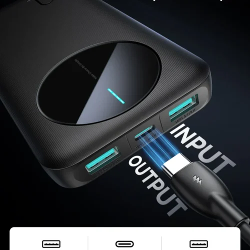 اشتري باور بنك Joyroom JR-PBF12 سعة 10000mAh بقدرة 22.5W وشحن سريع لـ 3 أجهزة معاً. خامات مقاومة للحرارة وأمان كامل بأفضل سعر في مصر.