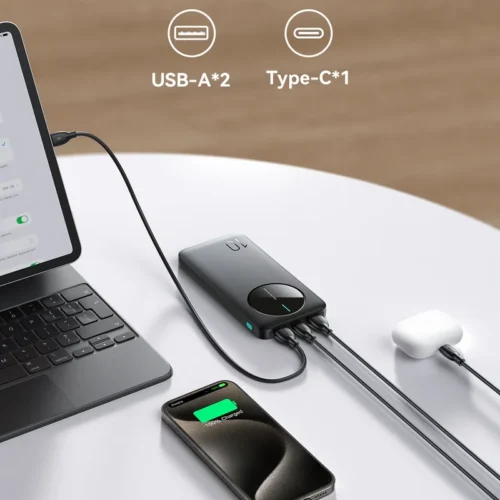 اشتري باور بنك Joyroom JR-PBF12 سعة 10000mAh بقدرة 22.5W وشحن سريع لـ 3 أجهزة معاً. خامات مقاومة للحرارة وأمان كامل بأفضل سعر في مصر.