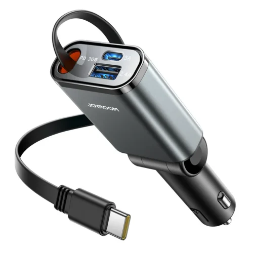 Home 34 اشحن اللابتوب والموبايل في عربيتك بقدرة 60W! اشتري شاحن السيارة الذكي JOYROOM JR-CCL07 بكابل تايب سي 45W قابل للسحب ومنافذ متعددة بأفضل سعر إكسسوارات سيارات في مصر!