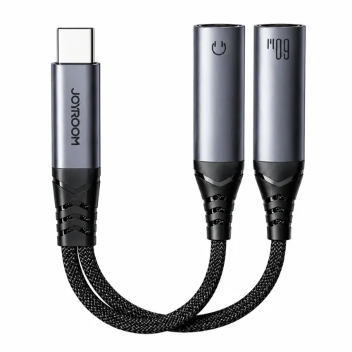 اسمع مزيكتك واشحن موبايلك في نفس الوقت! اشتري محول JOYROOM SY-C03 بقوة شحن سريعة 60W وسلك مضاد للقطع. خامات ألومنيوم فاخرة بأفضل سعر إكسسوارات موبايل في مصر!