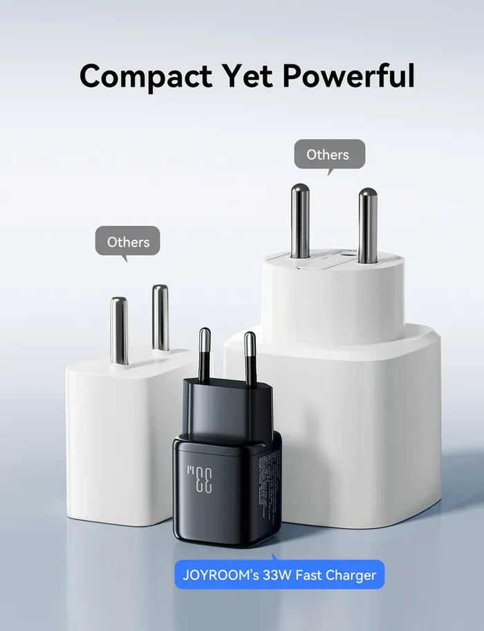 Joyroom JR-TG7 33W Dual-Port Fast Wall Charger with A9 USB-C to USB-C 60W 1m Cable شاحن موبايل بقدرة ٣٣ واط و كابل شحن تايب سي هدية بقدرة ٦٠ واط 5 اشتري شاحن جويروم Joyroom JR-TG7 بقدرة 33 واط بمنفذين شحن سريع ومرفق معه كابل تايب سي 60 واط. حماية ذكية وسرعة فائقة لموبايلك بأفضل سعر في مصر!